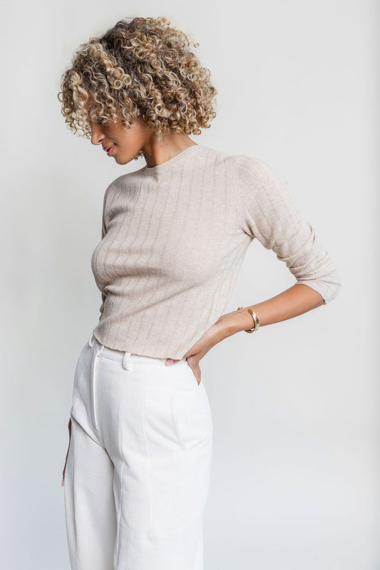 7115 by Szeki Yak Ribbed Pullover