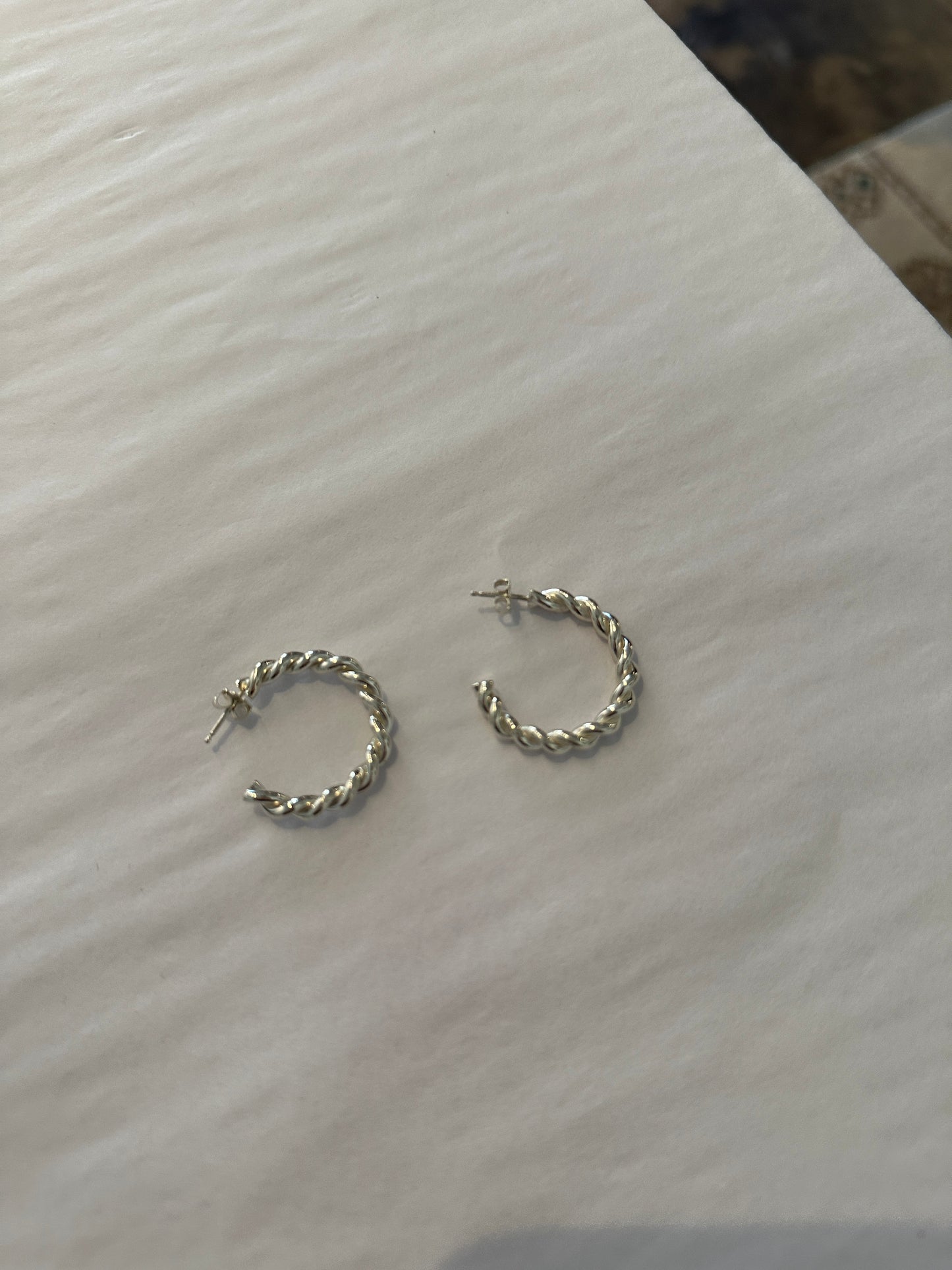 Leili Kasraie Sterling Silver Twist Hoops